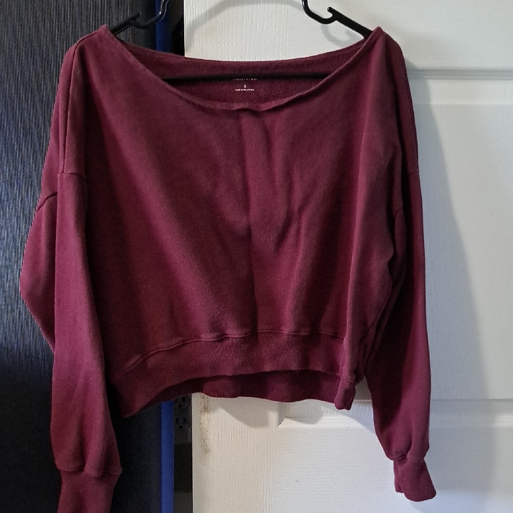 Hollister Maroon Fleece Top